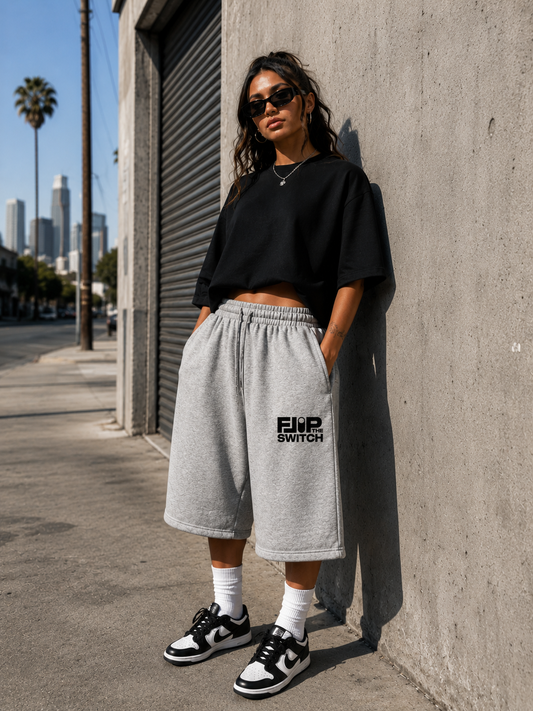 FTS Shaka Wear Baggy Fleece Athletic Gray Shorts