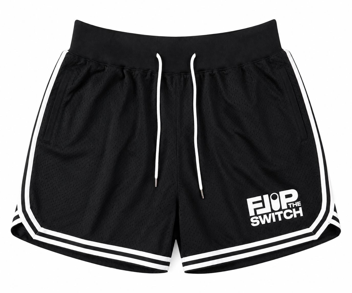 FLIP THE SWITCH Retro Black Shaka Wear Basketball Shorts