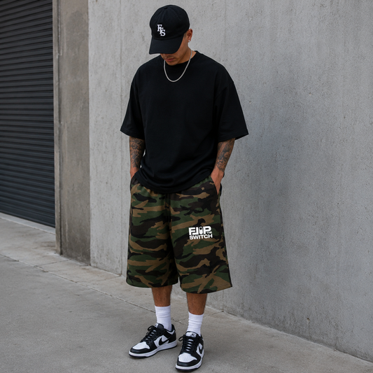 FTS Shaka Wear Baggy Fleece Camo Shorts