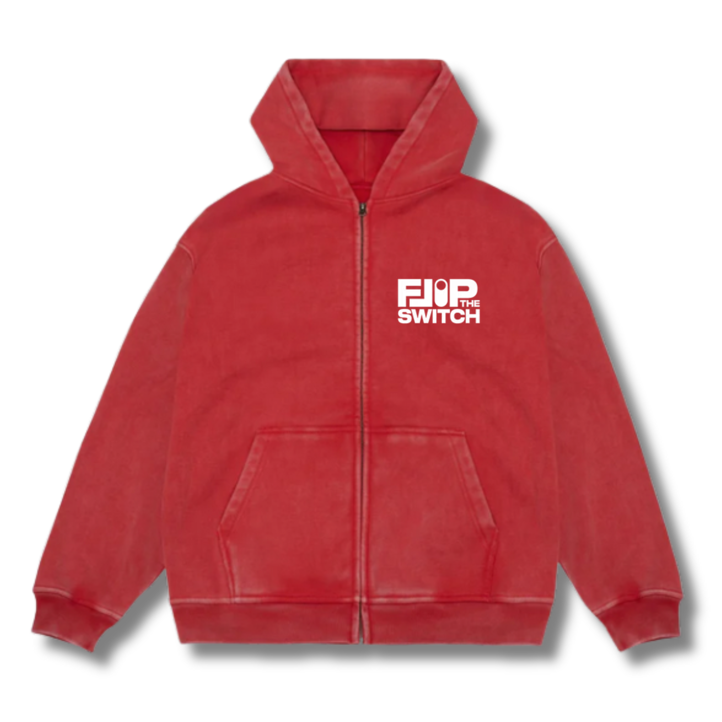 Flip The Switch Red Full Zip Up Hoodie
