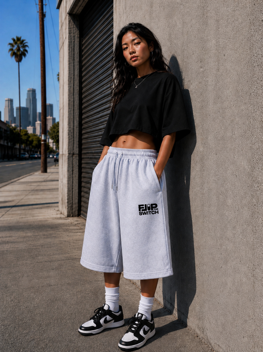 FTS Shaka Wear Baggy Fleece Light Gray Shorts